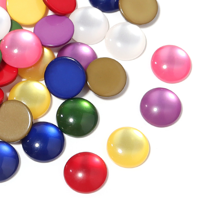 Jewelry Making Gemstones - 50pcs Cabochon Resin Warna Campuran Imitasi