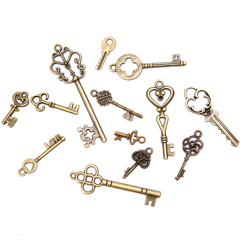 Jewelry Making In La - [LA]13Pcs Liontin Gantungan Kunci Logam Vintage