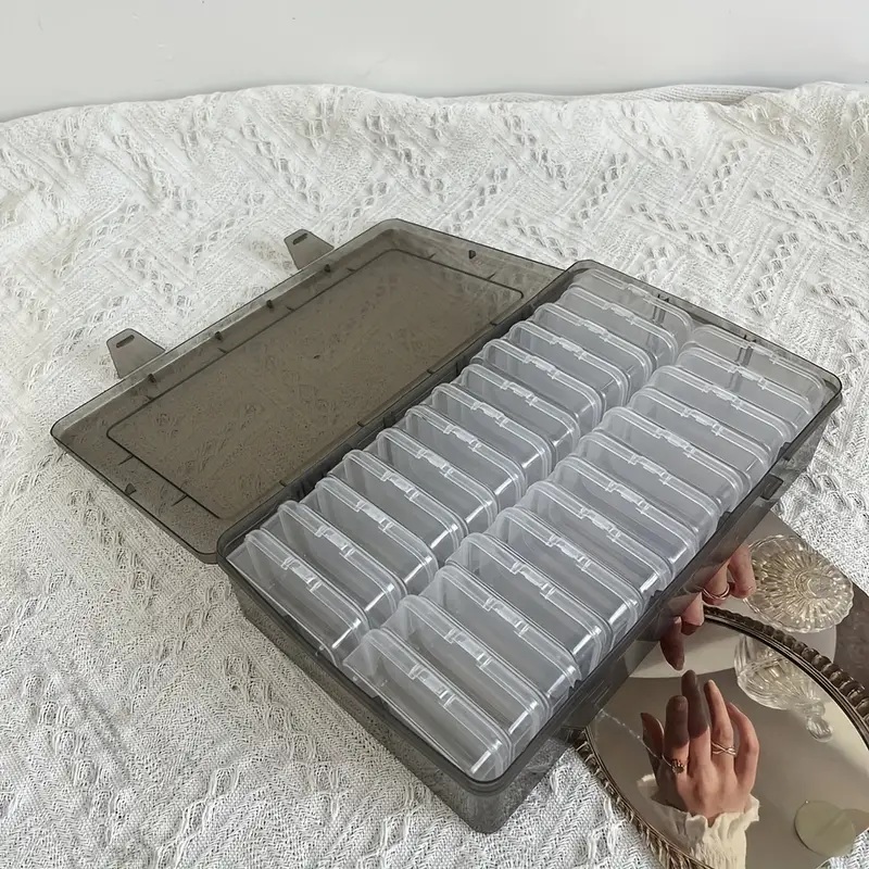 Jewelry Making Organizer - Kotak Penyimpanan Kerajinan Plastik Transparan, Kotak