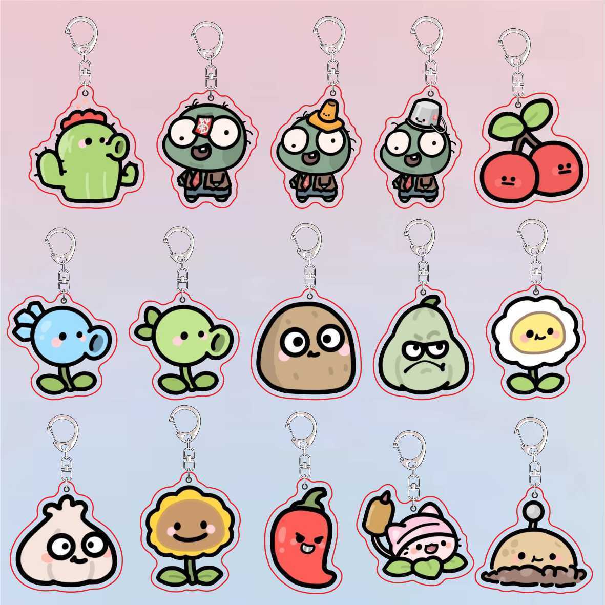 Jewelry Making Hobby - Gantungan Kunci Akrilik Plants Vs Zombies