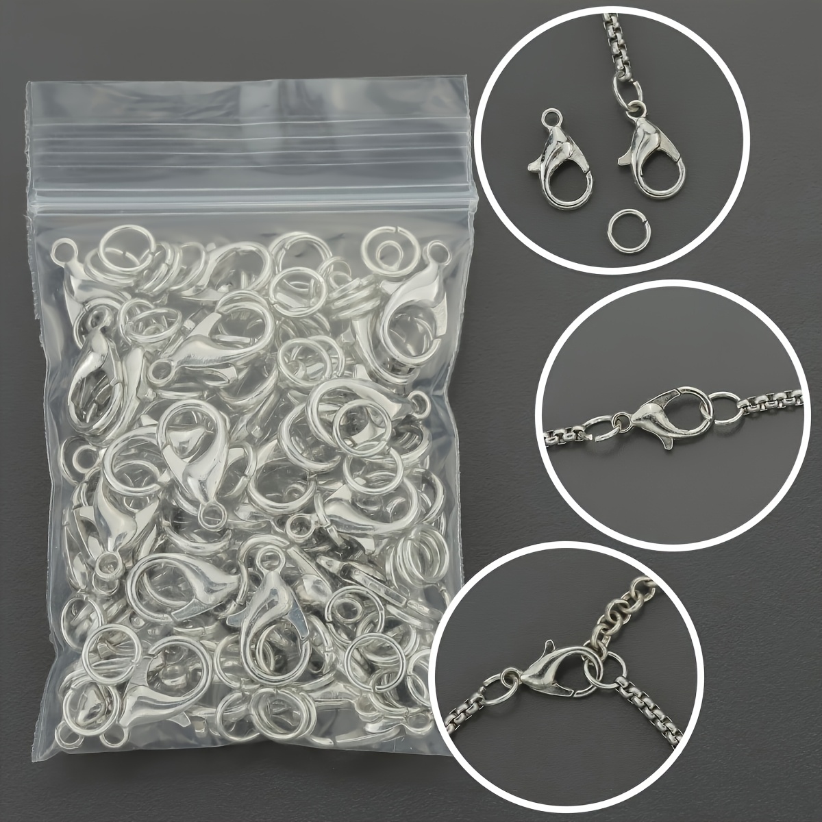 1/2/300 Buah Gesper Lobster Ci - Jewelry Making Closed Jump Rings ulasan dan harga