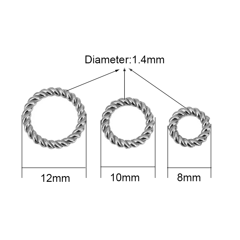 10 pcs Cincin Lipat Baja Anti  - Jewelry Making Closed Jump Rings ulasan dan harga