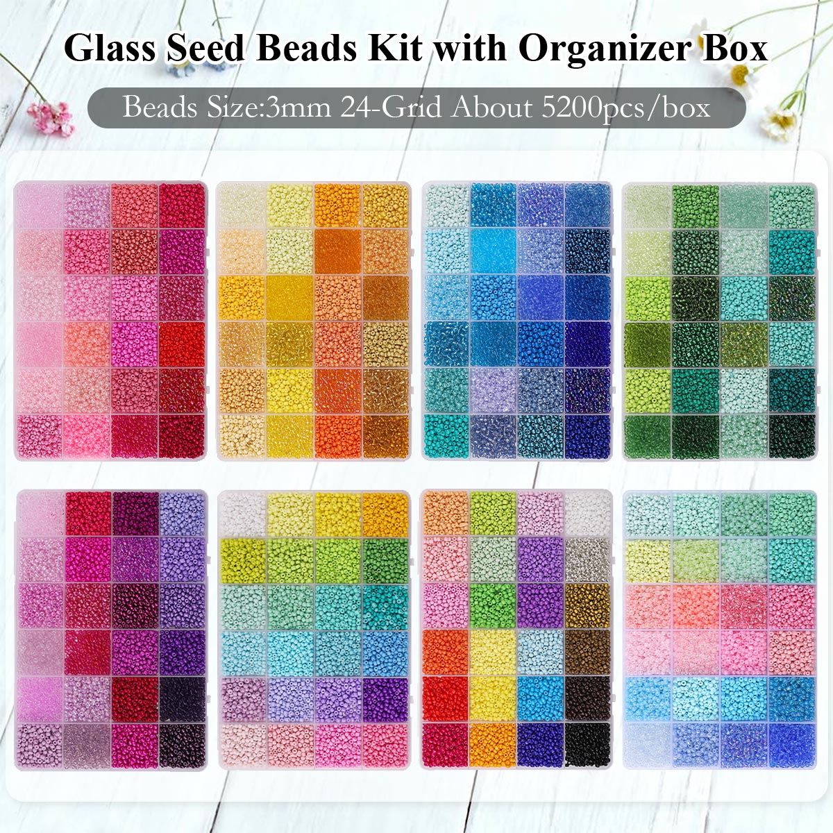 Kit 5200 Manik Kaca Seed Beads - Jewelry Making Organizer ulasan dan harga